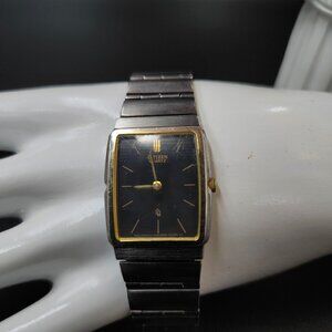 Beautiful Citizen Quartz Watch Black & Gold 12mm Unisex * New Battery